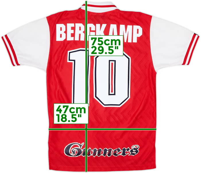 1996-98 Arsenal Home Shirt Bergkamp #10 - 8/10 - (S)