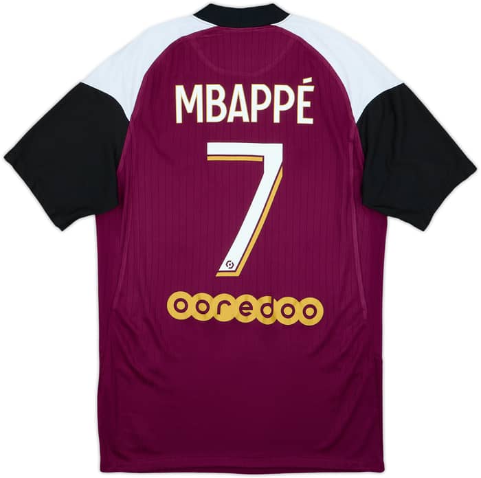 Camiseta de la tercera equipación del Paris Saint-Germain 2020-21 Mbappe #7 - 7/10 - (S)