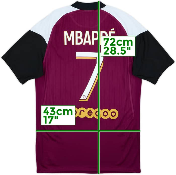Camiseta de la tercera equipación del Paris Saint-Germain 2020-21 Mbappe #7 - 7/10 - (S)