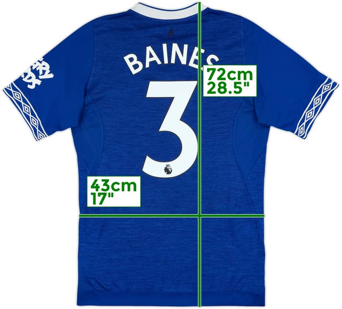 2018-19 Everton Home Shirt Baines #3 - 7/10 - (S)