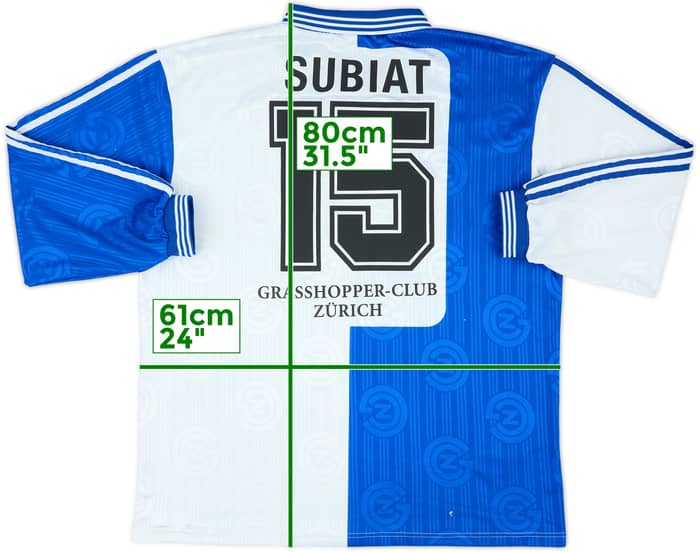 1997-98 Grasshoppers Match Issue Home L/S Shirt Subiat #15