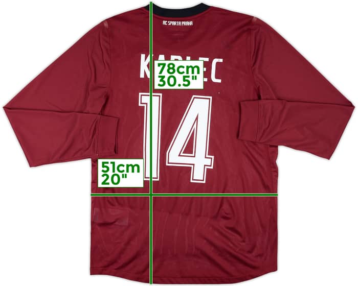 2012-13 Sparta Prague Player Issue Signed Home L/S Shirt Kadlec #14 - 6/10 - (L)