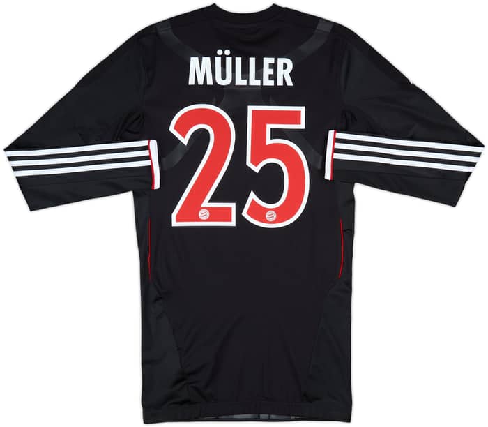 2011-12 Bayern Munich Player Issue TechFit Third L/S Shirt Muller #25 (M)