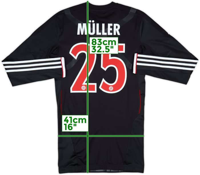2011-12 Bayern Munich Player Issue TechFit Third L/S Shirt Muller #25 (M)
