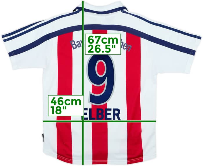 2000-01 Bayern Munich Away Shirt Elber #9 - 6/10 - (L.Boys)