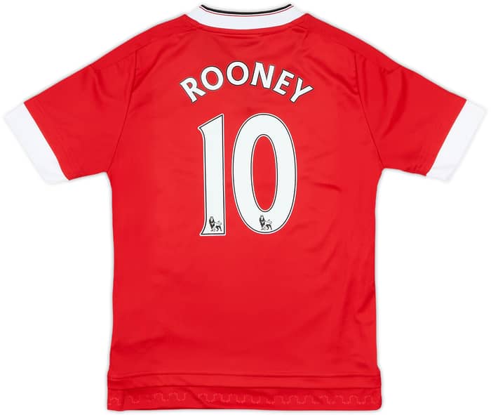 2015-16 Manchester United Home Shirt Rooney #10 - 9/10 - (S.Boys)