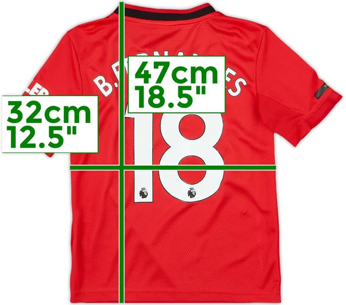 2019-20 Manchester United Home Shirt B.Fernandes #18 - 7/10 - (7-8 Years)