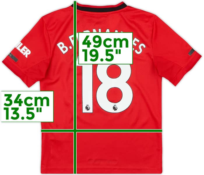 2019-20 Manchester United Home Shirt B.Fernandes #18 - 9/10 - (7-8 Years)