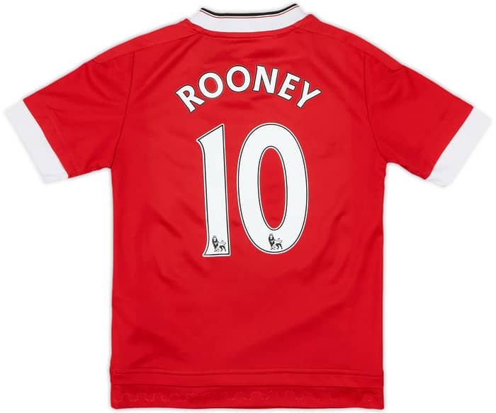 2015-16 Manchester United Home Shirt Rooney #10 - 8/10 - (S.Boys)