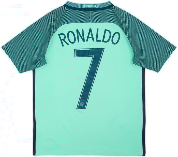 Camiseta de visitante de Portugal 2016-18 Ronaldo #7 - 9/10 - (Niños L)