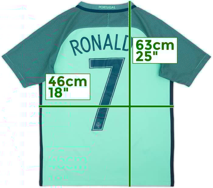 Camiseta de visitante de Portugal 2016-18 Ronaldo #7 - 9/10 - (Niños L)