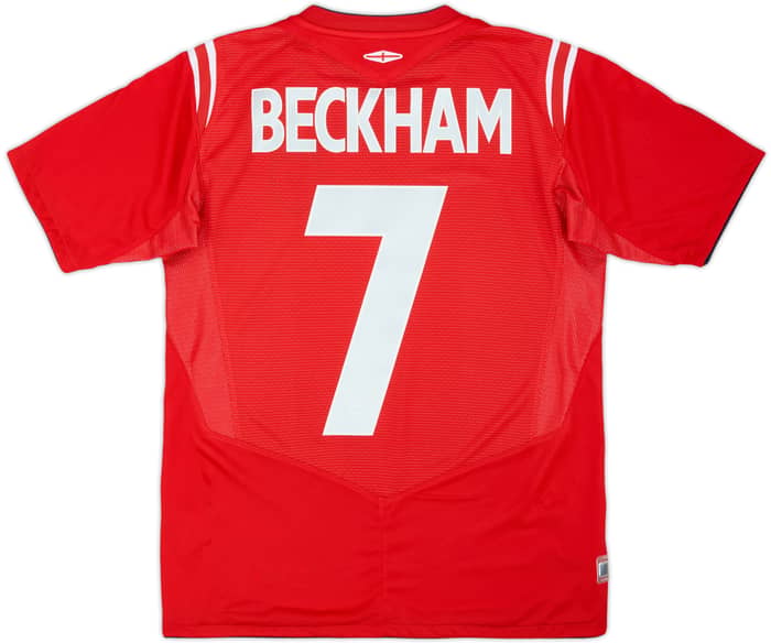 2004-06 England Away Shirt Beckham #7 - 9/10 - (L.Boys)