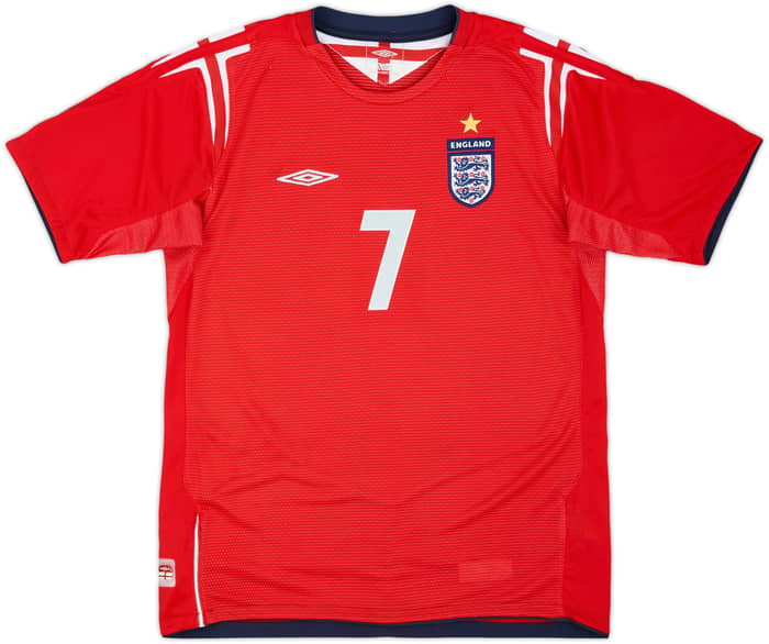 2004-06 England Away Shirt Beckham #7 - 9/10 - (L.Boys)