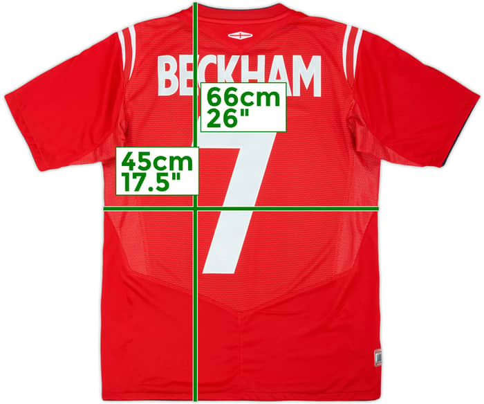 2004-06 England Away Shirt Beckham #7 - 9/10 - (L.Boys)