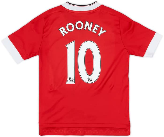 2015-16 Manchester United Home Shirt Rooney #10 - 9/10 - (S.Boys)
