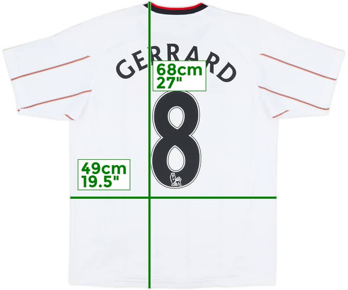 2010-11 Liverpool Away Shirt Gerrard #8 - 6/10 - (L.Boys)