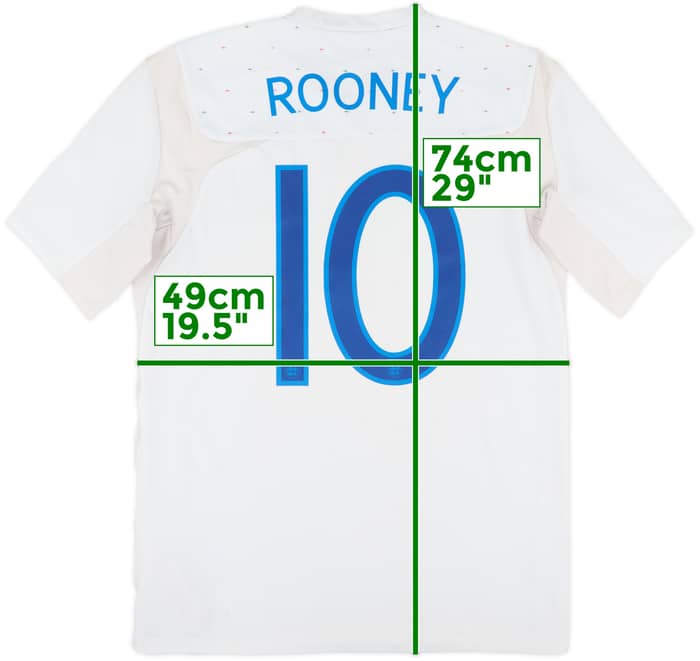 2010-11 England Home Shirt Rooney #10 - 6/10 - (M)