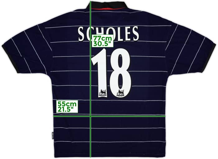1999-00 Manchester United Away Shirt Scholes #18 - 8/10 - (L)