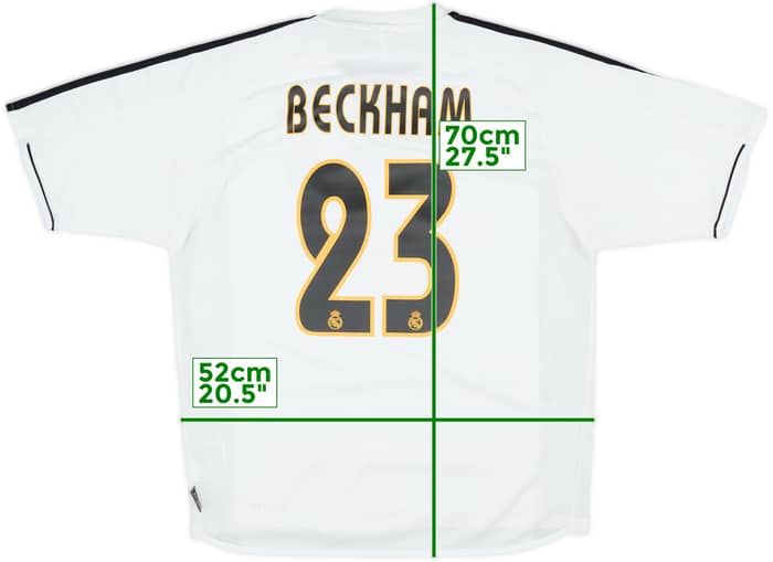 2003-04 Real Madrid Home Shirt Beckham #23 - 6/10 - (M)