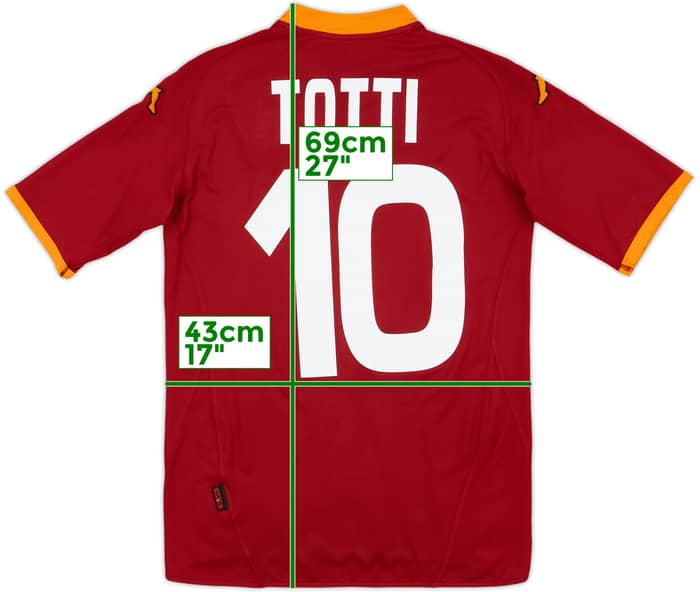 2008-09 Roma Home Shirt Totti #10 - 7/10 - (M)