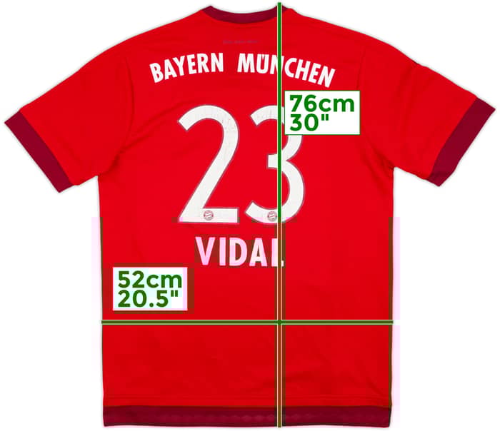 2015-16 Bayern Munich Home Shirt Vidal #23 - 6/10 - (L)
