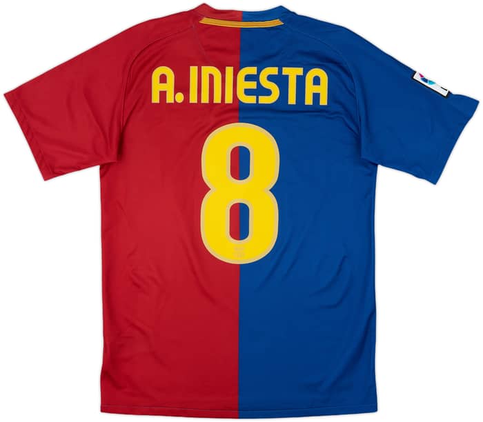 2008-09 Barcelona Home Shirt A.Iniesta #8 - 8/10 - (S)