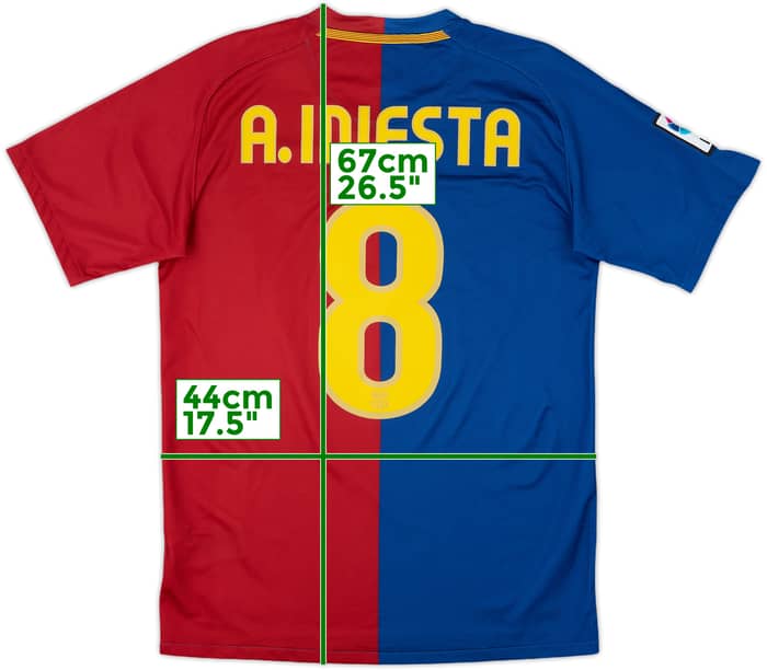 2008-09 Barcelona Home Shirt A.Iniesta #8 - 8/10 - (S)