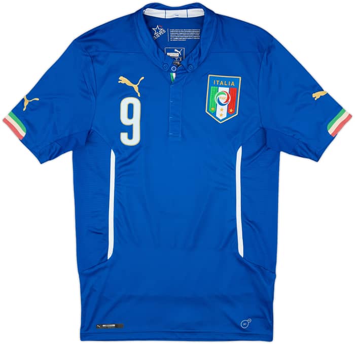 2014-15 Italy Home Shirt Balotelli #9 - 8/10 - (S)