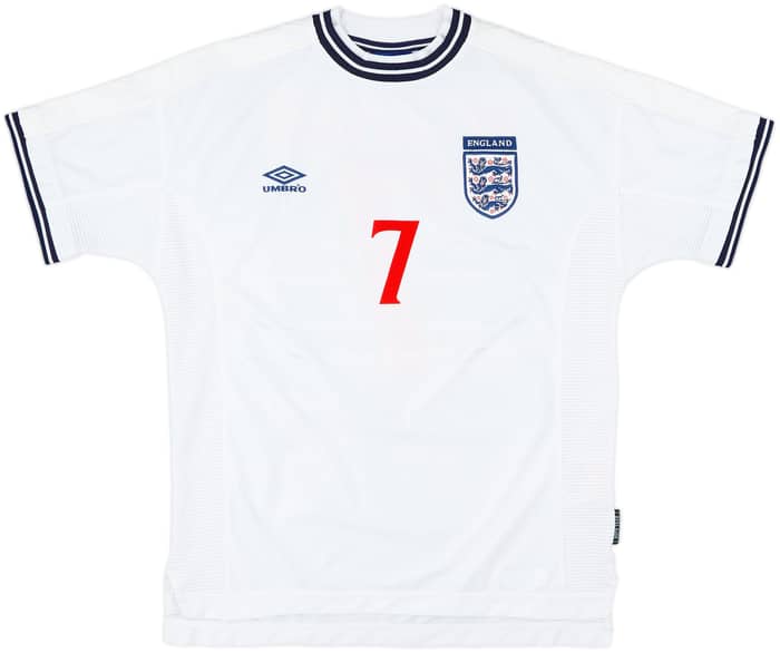 1999-01 England Home Shirt Beckham #7 - 5/10 - (L)