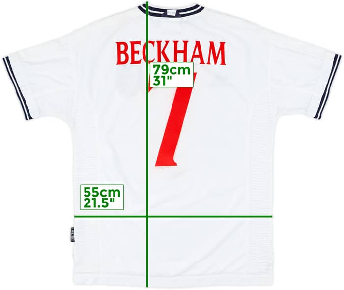 1999-01 England Home Shirt Beckham #7 - 5/10 - (L)