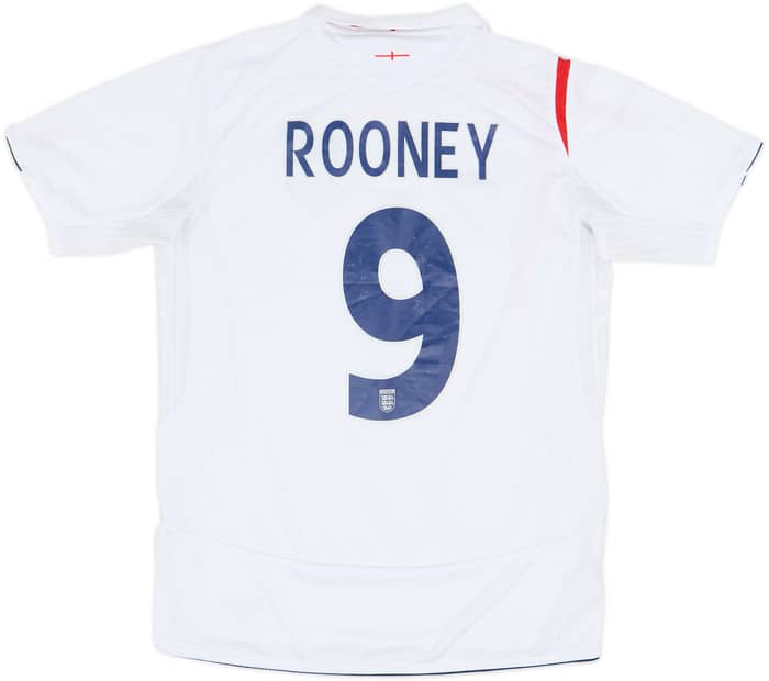 2005-07 England Home Shirt Rooney #9 - 6/10 - (XL.Boys)