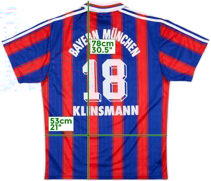 1995-97 Bayern Munich Home Shirt Klinsmann #18 - 8/10 - (M)