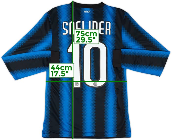 2010-11 Inter Milan Home L/S Shirt Sneijder #10 - 8/10 - (S)