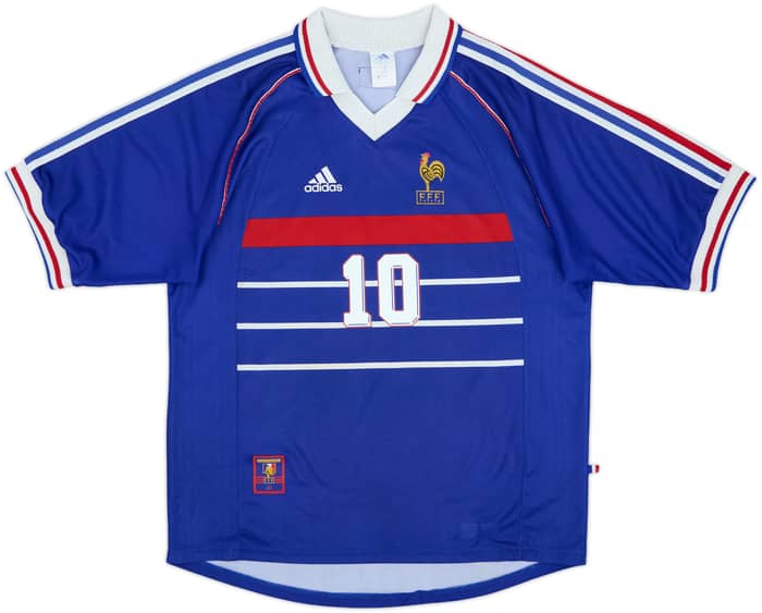 1998-00 France Home Shirt Zidane #10 - 8/10 - (L)