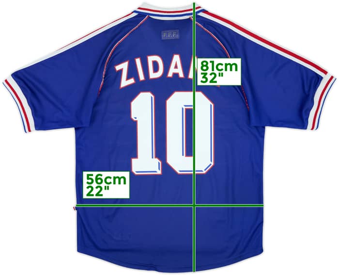 1998-00 France Home Shirt Zidane #10 - 8/10 - (L)
