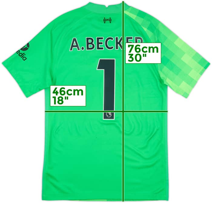 2021-22 Liverpool GK Shirt S/S A.Becker #1 - 7/10 - (S)