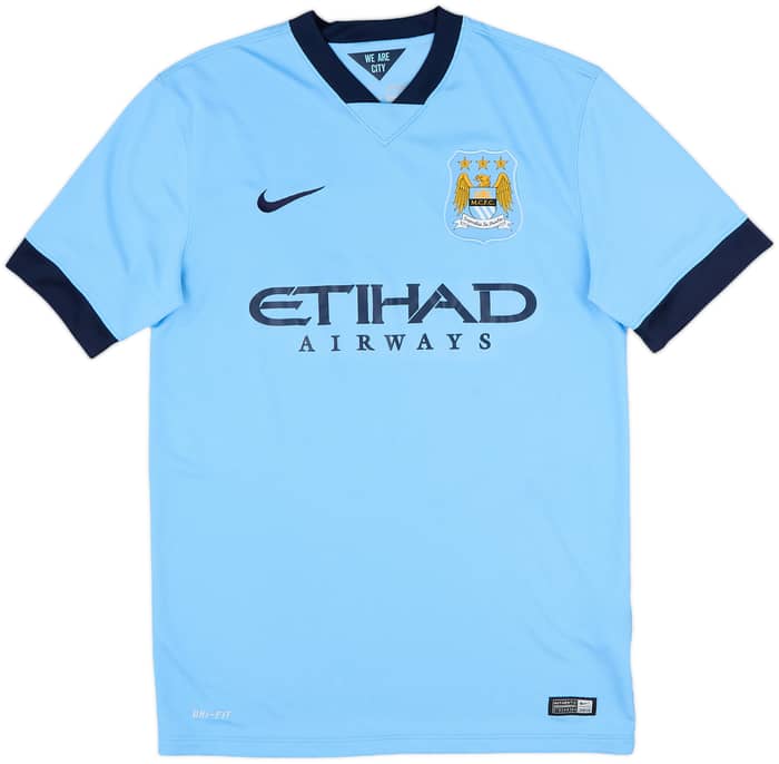 2014-15 Manchester City Home Shirt Kun Aguero #16 - 8/10 - (M)