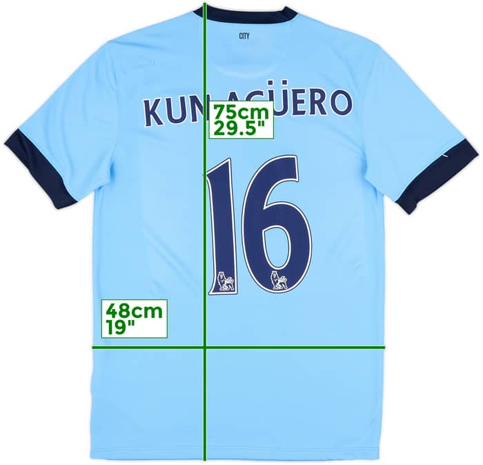 2014-15 Manchester City Home Shirt Kun Aguero #16 - 8/10 - (M)