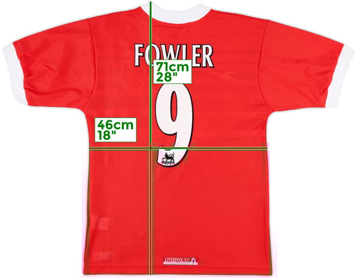 1998-00 Liverpool Home Shirt Fowler #9 - 10/10 - (Y)