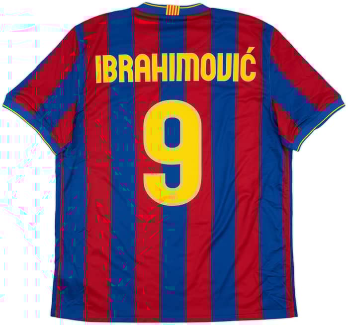 2009-10 Barcelona Home Shirt Ibrahimovic #9 - 10/10 - (L)