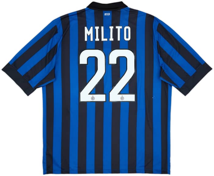 2011-12 Inter Milan Home Shirt Milito #22 - 6/10 - (XL)