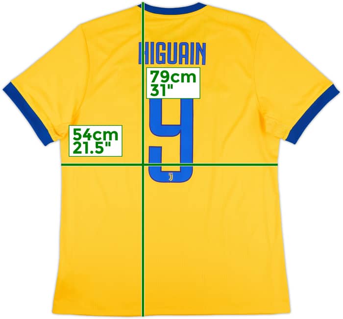 2017-18 Juventus Away Shirt Higuain #9 - 8/10 - (L)