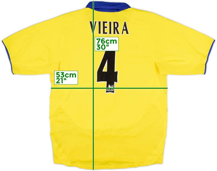 2003-05 Arsenal Away Shirt Vieira #4 - 8/10 - (M)
