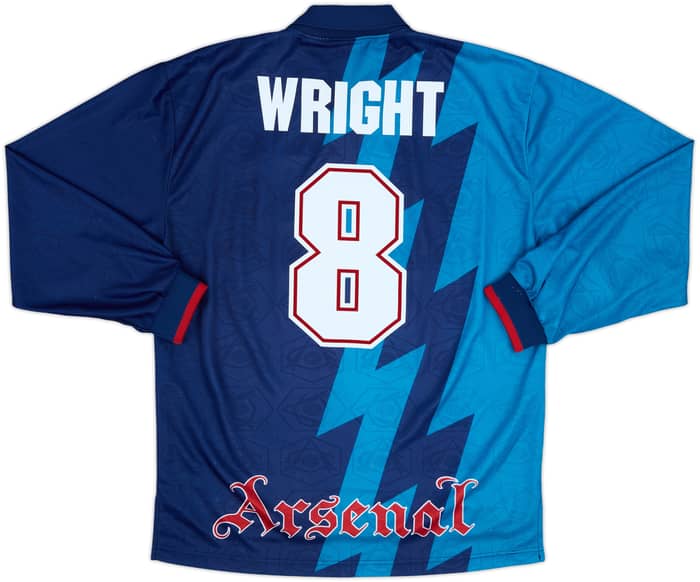 1995-96 Arsenal Away L/S Shirt Wright #8 - 8/10 - (M)