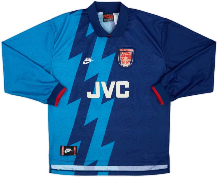 1995-96 Arsenal Away L/S Shirt Wright #8 - 8/10 - (M)