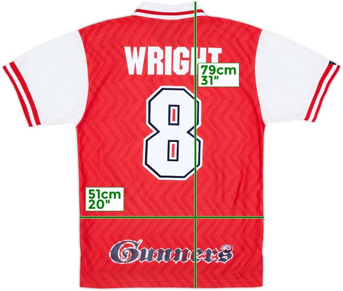 1996-98 Arsenal Home Shirt Wright #8 - 8/10 - (M)