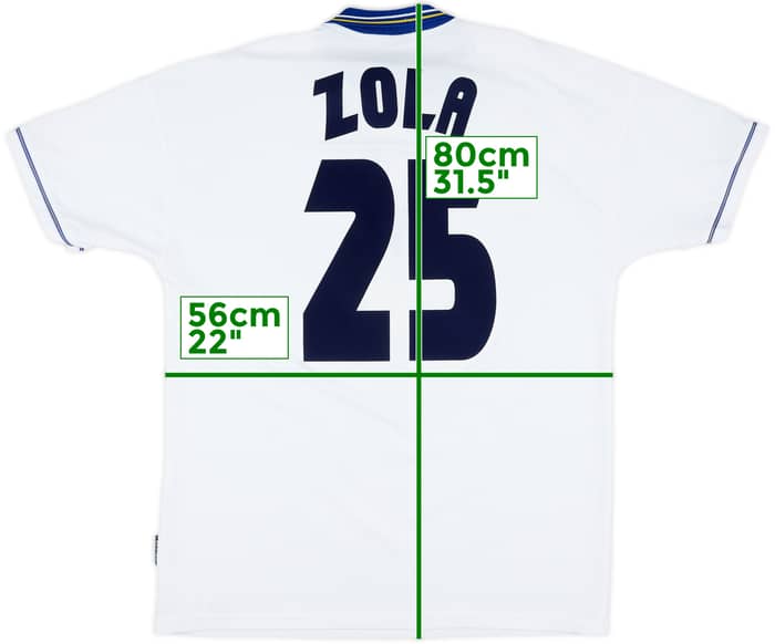 1998-00 Chelsea Away Shirt Zola #25 - 8/10 - (XL)