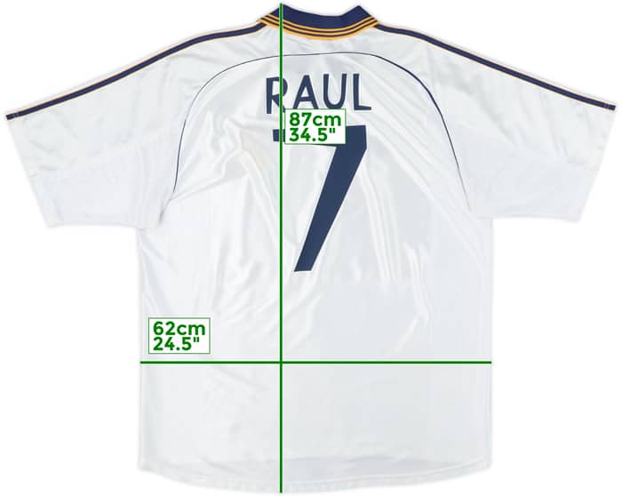 1998-00 Real Madrid Home Shirt Raul #7 - 8/10 - (XXL)