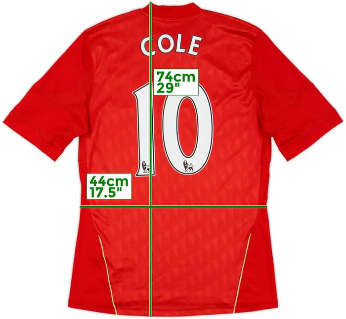 2010-12 Liverpool Home Shirt Cole #10 - 6/10 - (M)