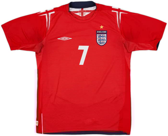 2004-06 England Away Shirt Beckham #7 - 7/10 - (M)